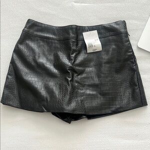 Black Leather Skort